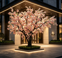 Grands arbres artificiels géants, faux cerisiers en fleurs Sakura pour la décoration extérieure des entreprises de horticulture et des restaurants