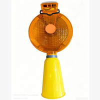 Lampe solaire cylindrique pour barrière routière, lampe clignotante à détection automatique contrôlée par la lumière, spécialement conçue pour la construction routière/communale