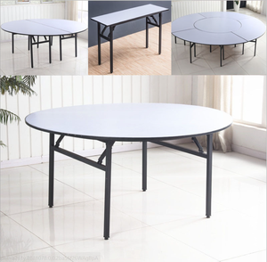 <span class=keywords><strong>Mesa</strong></span> Plegable Moderna de 1.8m de Diámetro con Superficie de Espuma de <span class=keywords><strong>PVC</strong></span> Blanca y Patas de Acero para Fiestas o Bodas, <span class=keywords><strong>Mesa</strong></span> Redonda de Plástico - Product Image 5