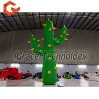 Modèle d'arbre de plante de cactus gonflable géant de 4m pour décorations