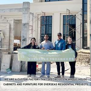 Petite armoire de cuisine en bois massif avec plan de travail en pierre de quartz et évier en acier inoxydable pour un usage domestique, armoires de cuisine minimalistes - Product Image 5