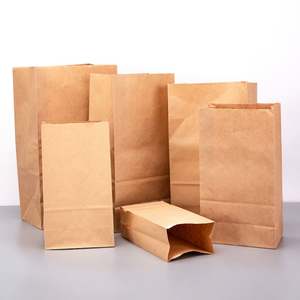 Sacs en papier kraft imprimés personnalisés recyclables pour le shopping, les vêtements, les cadeaux et les aliments, avec votre propre logo. - Product Image 1