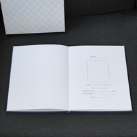 Livre de souvenirs scolaires avec logo personnalisé, entièrement personnalisable, estampillé à l'or, journal souvenir en lin avec boîte cadeau