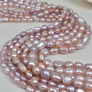 Perles de perles d'eau douce naturelles blanches de 3,5 à 4 mm, presque circulaires, perles en vrac, semi-finies, pour bracelet DIY, rose - Product Image 4