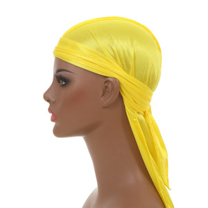 <span class=keywords><strong>Durag</strong></span> en satin de soie uni à longue queue, style pirate, élastique, respirant, foulard pour la tête, <span class=keywords><strong>durag</strong></span> soyeux - Product Image 4