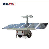 Güneş Enerjili Deniz Feneri Güneş Enerjili Işık Kulesi Mobil Web Kamerası Treyler Üzerine Monte Edilmiş Şebeke Dışı Enerji Santrali 1KW 2KW 3KW Monokristal Silikon IP67