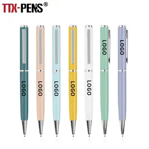 TTX Wholesale Promoted Advertising Business Color Printed Beautiful Ballpoint Pens With Custom Logo
