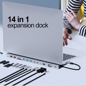 ฮับ USB คุณภาพสูง 14 in <span class=keywords><strong>1</strong></span> พร้อมแท่นวาง และฮับ USB Type-C 3.0 แบบหลายพอร์ต รองรับ VGA และ PD สำหรับแล็ปท็อป - Product Image 5