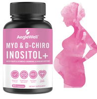 Aeglewell Marque Privée Myo-Inositol Capsules Soutien Féminin Folate Vitamine D3 Myo D-Chiro Inositol Capsules pour Femmes