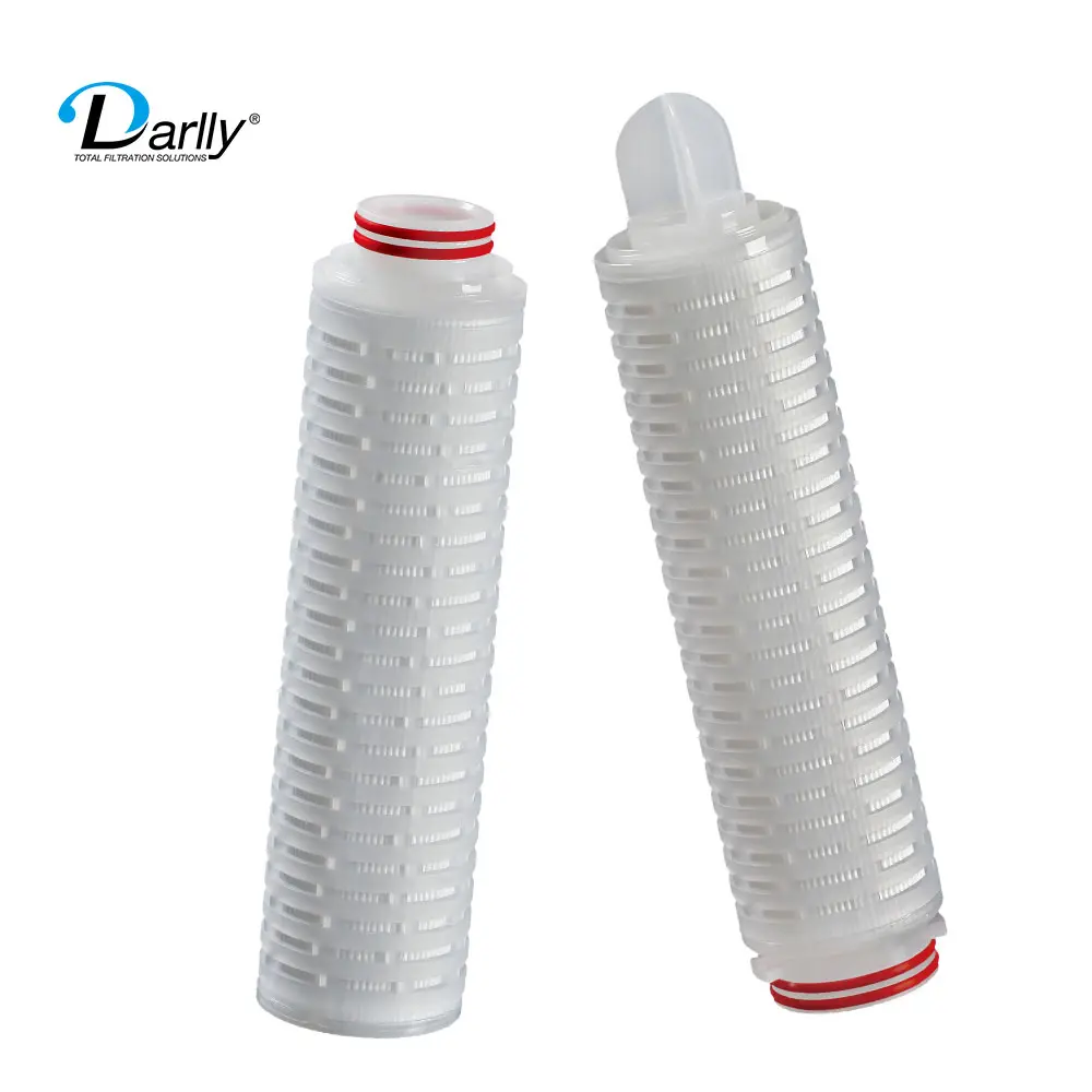 10 Inch PP 1 Micron Pleated Cartridge Filter PP Absolute Filtration Efficiency Pleated Polypropylene Water Filter Cartridges