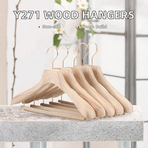 Perchas de Madera Natural Antideslizantes con Hombros Anchos para Trajes, para el Hogar, Hoteles, Dormitorios y Tiendas, Perchas de Madera para Ropa - Product Image 3