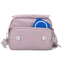 Sac à bandoulière en nylon imperméable à fermeture éclair pour femme, motif personnalisable, idéal pour les trajets quotidiens et l'école, bandoulière réglable