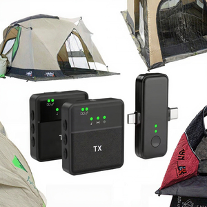 ชุดไมโครโฟนไร้สายแบบหนีบปกเสื้อคู่ SX31 รุ่นมืออาชีพ พร้อมหัวต่อ Type C สำหรับโทรศัพท์ ถ่ายวิดีโอสด วิดีโอบล็อก บันทึกเสียง ไมค์ 3 in 1 - Product Image 2