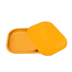 JUJI Free Sample <strong>Custom</strong> Logo Print 18*14cm Metal Herb Cigarette Tobacco Smoking Smoke <strong>Rollings</strong> <strong>Trays</strong> With Magnetic Lid Cover - Product Image 2