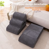 Luxuriöse Moderne Klassische Abgerundete Haustiertreppen Rutschfeste Stufen für Kleine Hunde Zugang zu Wohnzimmer Küche Sofa Bett Abnehmbar Waschbar Schwamm
