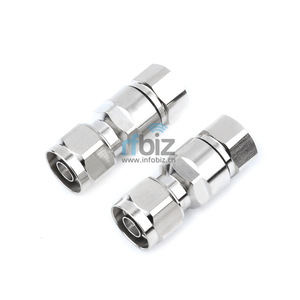 Connecteur mâle en laiton de type N à faible indice de pollution PIM, plaqué nickel, contact central doré, isolateur PTFE, pince de fixation, 1/2 pouce, pour câble coaxial super flexible en mousse - Product Image 1