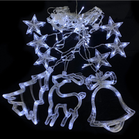 220v/110v Garland Elk Bell Weihnachts baum Weihnachts fee Eiszapfen Garten zimmer Dekorative Twinkle Star Led Fenster Vorhang String Licht