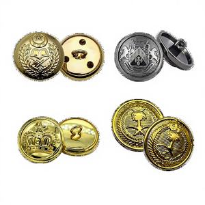 Boutons en métal doré personnalisés pour costume, uniforme, manteau, chemise, couture, boutons en alliage de zinc écologiques à coudre avec couleurs personnalisées - Product Image 1