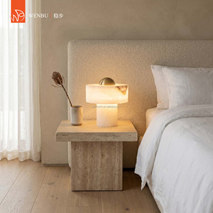 Spanish alabaster <b>Table</b> Lamp Modern Luxury Bedroom <b>Bedside</b> Light Accent Decor - Product Image 2