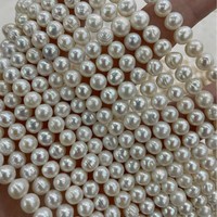 Perles d'eau douce naturelles à fort lustre, 6-7 mm, presque rondes, en vrac, nukleées, pour la fabrication de colliers et bijoux DIY