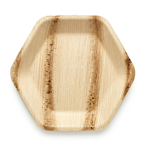 25 cm Eco-Friendly <b>Disposable</b> Palm Leaf Hexagon <b>Plate</b> for Certified - Product Image 1