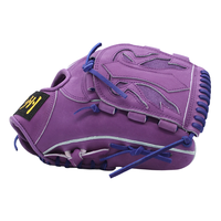 Gants de baseball brodés gratuits, couleur violette, en cuir de kip de haute qualité, gants de baseball et de softball personnalisés, Guante De Beisbol, mitaines de baseball