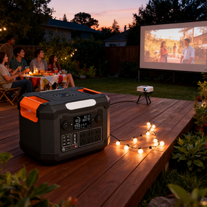 Top Selling 1200W 576WH LiFePO4 Outdoor Portable Power <b>Station</b> Modified Sine Wave MPPT With Type-C LED Lighting USB for <b>Work</b> Out - Product Image 2