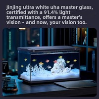 Aquarium de bureau intelligent compact pour poissons d'eau douce, verre ultra-transparent, système de circulation automatique, filtration intégrée, boîte intégrée