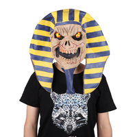 Masque d'Halloween en latex, style Pharaon, Mamanie, Zombie maléfique, Horreur, Visage complet, Effrayant, pour Fête costumée, Accessoire de film, Poetic Resident, Noël