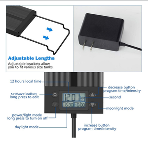 12-55 inch automatische LED aquariumverlichting, uittrekbaar, dimbaar, volledig spectrum, visbaklamp, waterplantenverlichting - Product Image 4