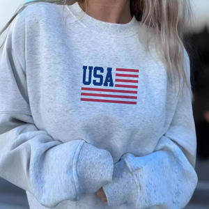 Nouveau Offre Spéciale col rond <span class=keywords><strong>drapeau</strong></span> imprimé <span class=keywords><strong>pull</strong></span> sweat mode <span class=keywords><strong>pull</strong></span> femmes décontracté ample à manches longues - Product Image 6