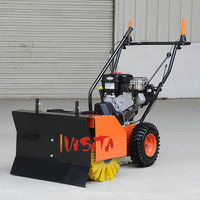 Balayeuse autoportée à essence 3 en 1 pour jardin et route, utilisable toute l'année, largeur de travail 80 cm, 6,5 CV