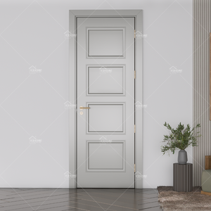 Puerta de pintura de laca azul de alta calidad de lujo de estilo francés, dormitorio, guardarropa, Interior, puerta interna de la habitación de la casa con líneas de hebilla - Product Image 4