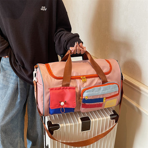 Sac de sport personnalisé multicolore pour vêtements secs et mouillés, grande capacité, décompression, sac de voyage portable avec pochette et poignée télescopique - Product Image 4