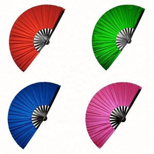 Abanico Plegable de Bambú Grande Hecho a Mano, Abanico Holográfico de PVC a Todo Color de 13 Pulgadas para Mujeres y Fiestas, Venta al Por Mayor - Product Image 1