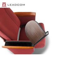 Chaise de conférence et d'auditorium LEADCOM LS-620T avec accoudoirs en bois et tablette d'écriture pour salle de cours et projets scolaires