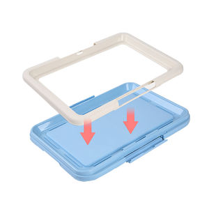 Bac à litière pour chat et petit chien, type plat avec grille, fixation rapide, fixation d'angle, empêche le repoussement des excréments - Product Image 4