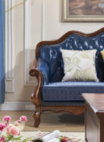 Antike Möbel Blau Klassische Sofa garnitur Luxus Echt leder European Design Apartment Wohnzimmer