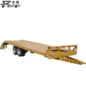 7 ton tandem axle customized low bed trailer for wheel loader