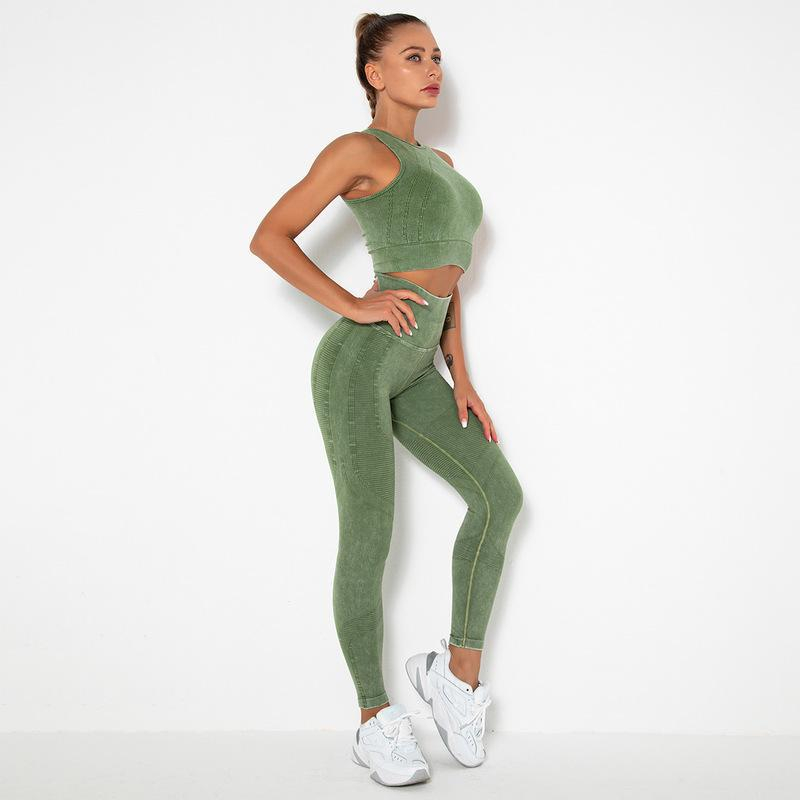 HOT Sale 6 colors Fashion Modern Breathable Workout Clothing Popular Women Active Wear seamless Yoga Set hygroscopic