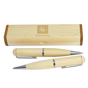 Venta al por mayor de regalo corporativo de madera 2,0 pluma de <span class=keywords><strong>memoria</strong></span> flash USB <span class=keywords><strong>con</strong></span> caja personalizada Pen Drive USB Flash Drive bolígrafo disco flash - Product Image 1