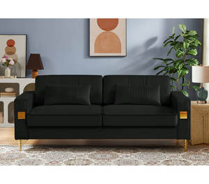 Lit Modulaire Sectionnel Pliant Causeuse Canapé 20 Avec Rangement Et Canapés Comme Singe Roues Noir Table D'appoint Haute - Product Image 1