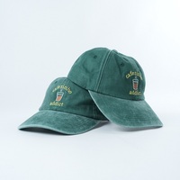 Yukaihe Aanpasbare Groene 6-Panel Unstructured Gewassen Katoenen Pet met Verstelbaar Sportief Geborduurd Logo voor Volwassenen