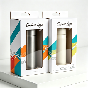 New Arrival Glass Cup Box Packaging Cardboard Corrugated <b>Water</b> <b>Bottle</b> Display Paper Box with Embossing Logo Printing - Product Image 6