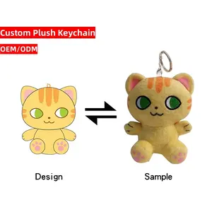 High Quality Custom Stuffed Plush White Cat Animal Keychain Christmas Gift Lovely Plush Toys