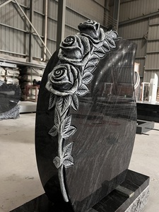 Stèle funéraire antique <span class=keywords><strong>en</strong></span> <span class=keywords><strong>granit</strong></span> sculpté de style américain avec motif de rose pour cimetières, tombes et monuments - Product Image 4