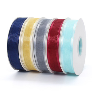 FangZHI Organza Ribbon 2.5Cm Wide Edge Solid Color Nylon Decorative Ribbon For Bouquets Hair Accessories DIY - Product Image 2