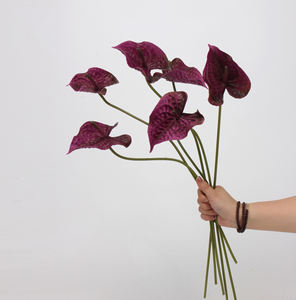 Venta Directa <span class=keywords><strong>de</strong></span> Fábrica: Planta Artificial <span class=keywords><strong>de</strong></span> Anturios en Forma <span class=keywords><strong>de</strong></span> Corazón, Roja y Verde, con Tacto Realista, Rama Individual, Palmera Artificial Verde - Product Image 6