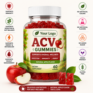 ผลิตภัณฑ์ PIOUS LABORATORIES แอปเปิ้ลไซเดอร์ไวนิเกอร์ ACV กัมมี่แบบเคี้ยวได้ รสผลไม้ บำรุงสุขภาพ รูปแบบการบริโภคที่สะดวก  ปรับแต่งได้ - Product Image 3