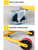 Chariot à tambour hydraulique à pédale avec roues en polyuréthane DT350, manutention de fûts, hauteur de levage max. 250 mm, polyvalent pour fûts en acier et en plastique